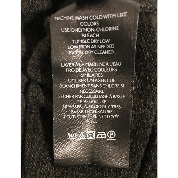 by Anthropologie Women's Charcoal Faux Wrap Surplice Sweater - Size Medium - Picture 8 of 9